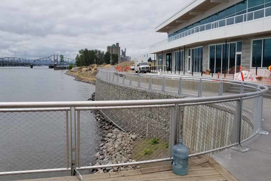 Curved Steel Handrail on the Vancouver Waterfront Walkway